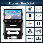 8 Core 4GB+64GB Car Stereo for Ford F150 2009 2010 2011 2012, Wireless CarPlay Android Auto Radio,10.2" Touchscreen, with Button, FM DRS/DSP/SWC/GPS Navigation/5G WiFi/Backup Camera/MIC