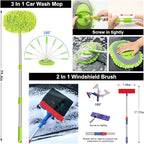 AUTODECO 44Pcs Car Wash Detailing Kit Cleaning Kits with Foam Gun Sprayer Wash Mop with Long Handle Collapsible Bucket Large Wash Mitt Towels Complete Interior Exterior Car Washing Supply Set Black