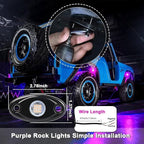 Rock Lights Pink with Light Purple 12 Pods Pure Pink LED Rock Lights IP68 Waterproof 47inch Extension Wires for Trucks UTV ATV SUV Boat Pickup Car Fender Exterior Lighting Kit
