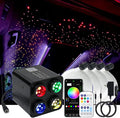 AKEPO 36W 4 Color Twinkle Fiber Optic Starlights Headliner Lights Kit, Optical Fibers Music Sync Bluetooth APP Control Starlight Kit, 1000pcs*13.1ft
