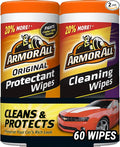 Armor All Car Cleaning Wipes and Car Protectant Wipes, Wipes for Cars, Trucks and Motorcycles, 30 Each, 2 Pack