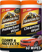 Armor All Car Cleaning Wipes and Car Protectant Wipes, Wipes for Cars, Trucks and Motorcycles, 30 Each, 2 Pack
