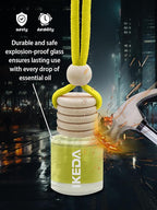 Ikeda Car Air Freshener: Hanging Car Smell Air Freshener | 10ml Round Hanging Car Decoration | Long Lasting Fragrance | For Auto Home | 1pcs (Lemon(Circular))