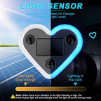 iFunyLED Car LED Interior Lights, Heart-Shaped Ambient Light for Windows, 5 Lighting Modes, Charging Through Type-c and Solar Energy, Car Decorations for Women Men, Pack of 2, (Ice Blue)