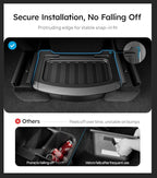 Wigoo 2026 Upgrade Tesla Model Y Juniper Accessories Rear Center Console Organizer [Partitioned Storage & Stable Installation] Backseat Storage Box for Tesla Model Y Juniper 2025~2026
