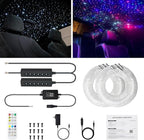 AZIMOM 6LED Colorful Fiber Optic Starlight Headliner Kits 720pcs*0.03in*13.1ft Fiber Strands APP& Remote Control Mix Color Chase Timing Fiber Optic Star Light for Car Home Sky Star Decoration
