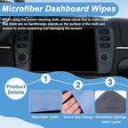Car Screen Cleaner, 4.1''×4.1'' Microfiber Dashboard Wipes, Square Microfiber Cloth, Car Display Wipes,Vehicle Screen Cleaner Tool universal for Car Dashboard Car Display Car Interior Tools (Blue)