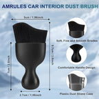 Amrules 2 PCS Car Interior Detailing Brush, Auto Car Dusting Brushes, Soft Bristles Duster Removal Cleaning Tool for Dashboard Interior, Exterior, Skylight, Leather, Dust Brush, Black