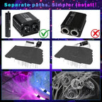 Starlight Headliner Kit,Twinkle + Music Sync Dual Color Fiber Optic Star Ceiling Lights with APP Remote Control, RGBW Shooting Star Lights for Car/Home Ceiling Decor, 600pcs 9.8ft