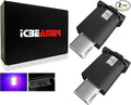 ICBEAMER Type C Adapters USB Ambient Light 2-Pack (Purple) | Smart Interface, Miniature LED Night Lights for Car Interior, Trunk, Van, Pickup, Easy Plug-in, Enhance Automotive Ambiance