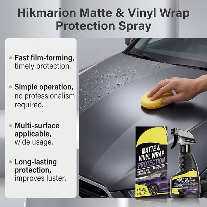 Matte & Vinyl Wrap Protection Spray, 2026 New Cars Vinyl Wrap Protectant Cleaner, Quick Drying Matte Paint Cleaner for Car, Matte Finish Detailer and Spray Sealant for Cars (5Sets)