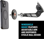 Nite Ize Steelie Windshield Kit - Magnetic Cell Phone Holder for Car Accessories - Sturdy Car Windshield Mount for Cell Phones - Orbiter Plus