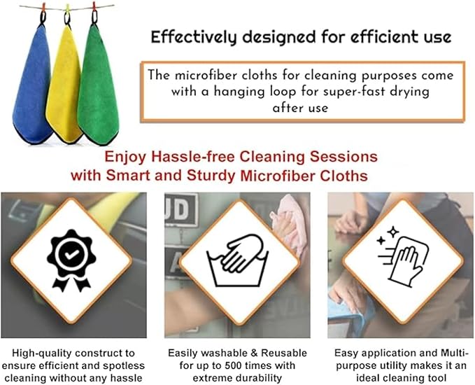 Microfiber Car Drying Towels, Auto Detailing Cleaning Cloths (Brown, Small)