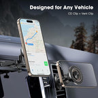 Magnetic Car Phone Holder, 2-in-1 CD Slot and Car Vent Phone Mount, 360°Rotation Tool-Free Installation Magnetic Car Mount for iPhone 17/16/15/14/13/12 Series