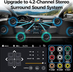 SJoyBring Double Din Car Stereo - Wireless Apple CarPlay & Android Auto, 240W 4.2CHN, 7" Touchscreen, SWC, Bluetooth, FM/AM Car Radio, 2 Subwoofers Outputs, Backup Camera
