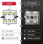 White LED Truck Pickup Bed Light Kit, 8 PCS 48 LEDs Rock Lighting Kits IP68 Waterproof LED Lighting Set with Switch for Car, Side Marker, Foot Wells, Rail Lights for Halloween