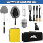 NIKCOSMK Windshield Cleaner Tool, 14Pcs Car Cleaning Kit - Car Interior Detailing Kit with Extendable Handle, Cleaning Gel & Microfiber Pads, All-in-One Inside Car Cleaning Supplies for Women Men
