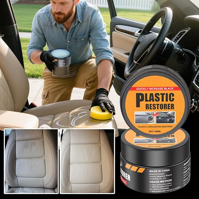 Car Leather Care Cream – Interior Restoration Paste, Deep Conditioning Formula, Long Lasting Shine Protection, Soft Texture Application, Non Greasy Finish | Ideal for Auto Detailing Dashboard Door