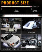 Qasim 12V Led Light Strip Waterproof 32CM White Golf Cart Underglow Led Lights for Car Motorcycles Boat Navigation Interior & Exterior-Pack of 6