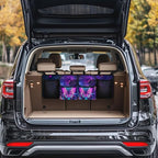 Pink Butterfly Daisy Backseat Trunk Organizer for Car Hanging Large Capacity Car Back Seat Organizer Car Storage Bag,Sturdy Space Saving Expert