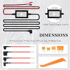 9.68Ft Type C Dash Cam Hardwire Kit 12-30V to 5V,Hardwire Kit for Dash Camera Includes 5A Blade Fuse/Fuse Tap/Power Cable/Tool,Dashcam Hardwires Kits USB C with Low Voltage Protection