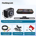 X1P HD Backup Camera License Plate Rear View Camera for Car, IP69 Waterproof Cámaras de Reversa para Autos with Clear Night Vision, Wide View Angle Universal Camera for Truck SUV RV Pickup