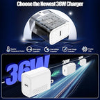 40W USB C Fast Charger for iPhone 17/ Air/16/15 Pro Max,2Pack 10FT Type C Charger Block & Cable, PD 3.0 Super Fast Charging for iPad Pro MacBook Air/Pro M1/M2, AirPods