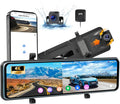 4K Mirror Dash Cam 11 Inch Front and Rear View Dual Cameras, 2024 Front 4K+Rear 1080P IPS with GPS, Night Vision, G-Sensor, 24H Parking Monitor/Assistance, ADAS&BSD&LCA+APP Control