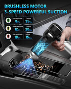 NEVERLAND Handheld Vacuum Cordless Car Vacuum - 15000PA High Power 4-in-1 Portable Foldable Small Detailing Kit, Rechargeable Hand Held Vacuum for Car Home Office