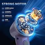Portable Car Vacuum Cordless,2-in-1 Blow Suction Handheld Cleaner with Multi-Nozzles, Rechargeable Mini Vacuum for Car, Home, Office, Pet Hair, Sofa, Keyboard.