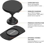 ROKFORM Wireless Car Charger, Magnetic Swivel Dash Mount, Compatible with Mag Safe Cases, Adhesive Phone Holder, USB-C to USB-C Cable Included (Black)