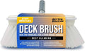 Stiff Boat Deck Brush, Heavy-Duty Marine Brush Head, 8" Firm Bristle with Bumper, 3/4" Thread Handle, for RV, Truck, and Auto Cleaning