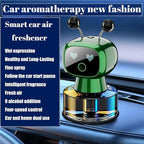 Robot Intelligent Aromatherapy Machine, Smart Cute Robot Car Air Freshener - Fine Spray/Fillable/Four-Gear Adjustment/Vibration Sensing/On-Off/Large Capacity Long-Lasting Fragrance/Green-V2(Gardenia)