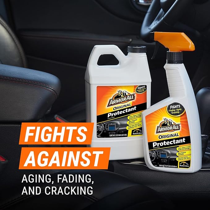 Armor All Original Protectant Spray and Refill, Interior Car Cleaner with UV Protection Against Cracking and Fading, 28 Fl Oz Bottle, 64 Fl Oz Refill