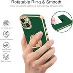 VENINGO iPhone 14 Case, Slim Fit Soft 360 Ring Holder Kickstand Magnetic Car Mount Supported Easy Clean Shockproof Protective Cover for Apple iPhone 14 6.1" 2022, Midnight Green