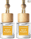 C Classy Hanging Car Air Freshener 2 Pack, Spiced Pumpkin Essential Oil Diffuser, Long-Lasting Fragrance, Cute Glass Bottle Car Accessories for Women & Men, Made in USA