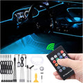 8 m Optic Fiber Car Ambient Lighting Kit RF Remote Control 64 Colors Multicoloured Music Interior Footwell Lighting Kit 12V 1W