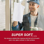 Oudain 200 Pcs Microfiber Cleaning Cloth 16x16 Inch Microfiber Towels for Car Ultra Absorbent Cleaning Rags Reusable Lint Free Streak Free Detailing Towel for Car Washing Drying Dusting (White)