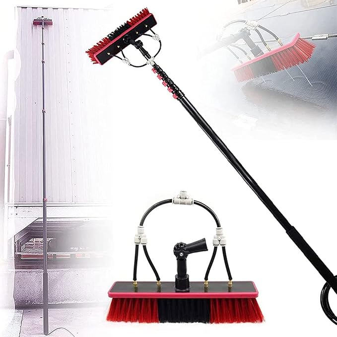 5-8mtelescopic Rod Cleaning Brush,Water Fed Pole Kit,Cleaning Photovoltaic and Solar Panels,Washing Set Equipment Extension Pole Cleaning for Trucks Windows,9M (6M)