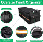 Trunk Organizer Cargo Organizer Trunk Storage Waterproof Collapsible Durable Multi Compartments-((Oversize,Black)