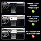 for Tesla Model Y Juniper Under Screen Storage Organizer 2025-2026/Model 3 Highland 2024-2026, Hideable Center Console Organizer Tray for Tesla Model Y Juniper Accessories, White
