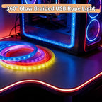 iNextStation 9.84FT/3M LED Strip Lights, 360° Glow Braided Smart IC USB Rope Light, Neon Rope Light with Music Sync, IP67 Waterproof, App & Remote Control Rope LED Lights, Color Changing for Bedroom