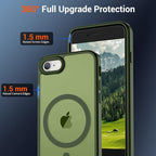 SUPFINE Magnetic for iPhone SE Case 2022 (3rd)/2020 (2nd), iPhone 8 Case (Compatible with MagSafe) (Military Grade Drop Protection) Slim Translucent Matte Phone Case, Cangling Green
