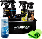 Molecule Vehicle Care Kit | Premium Vehicle Care | Competition Wash+Shine, Competition Cleaner & Detailer, Mud Repel, Rain Repel, Bottle Caddie & Microfiber Towel | 16 Ounce Kit
