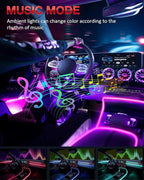 Qoope Interior Car LED Strip Lights 12V RGB LED Ambient Lighting, USB Fiber Optic Lights 5M 16 FT Interior Car Lights with for Decorative Accessories