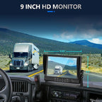 AHD 1080P 9" Reverse Rear View Backup Camera System, Camera with Night Vision Waterproof IP69K Vibration-Proof 20G for Tractor/Truck/RV/Bus/Motorhome/Excavator/Caravan/Skid Steer/Harvester