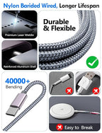 Travel Essentials for Apple Watch Charger,iPhone Charger,3 in 2 Type C/L/Magnetic Fast Charging Cable,Multi Charging Cable Portable Designed for iWatch Series,iPhone 17-11,Galaxy S26-S21,Car-6FT