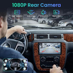 8G+128G Car Radio for Chevy Silverado Tahoe Suburban GMC Yukon 2007-2013: 8Core Android 15 Stereo with QLED HD Touchscreen Wireless CarPlay Android Auto Build-in GPS 5G WiFi DSP 48EQ Backup Camera