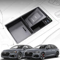 Wireless Car Charger for Audi A4/S4/A5/S5/RS5 2017 2018 2020 2021 2022 RS4 2019 2020 2021 2022, 15W Fast Charging Phone Charger Pad with QC3.0 USB Port for iPhone 12/13/13Pro Galaxy S22/S21