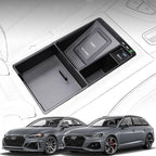 Wireless Car Charger for Audi A4/S4/A5/S5/RS5 2017 2018 2020 2021 2022 RS4 2019 2020 2021 2022, 15W Fast Charging Phone Charger Pad with QC3.0 USB Port for iPhone 12/13/13Pro Galaxy S22/S21